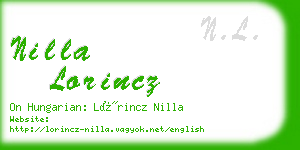 nilla lorincz business card